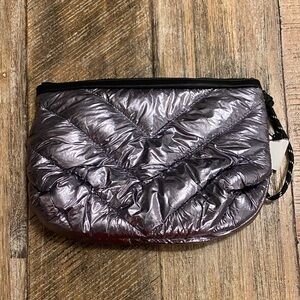 Stradivarius Metallic Silver Cosmetic Bag